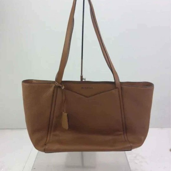 MICHAEL Kors MK Designer Tan Brown Leather Tote Handbag Purse - Picture 1 of 4